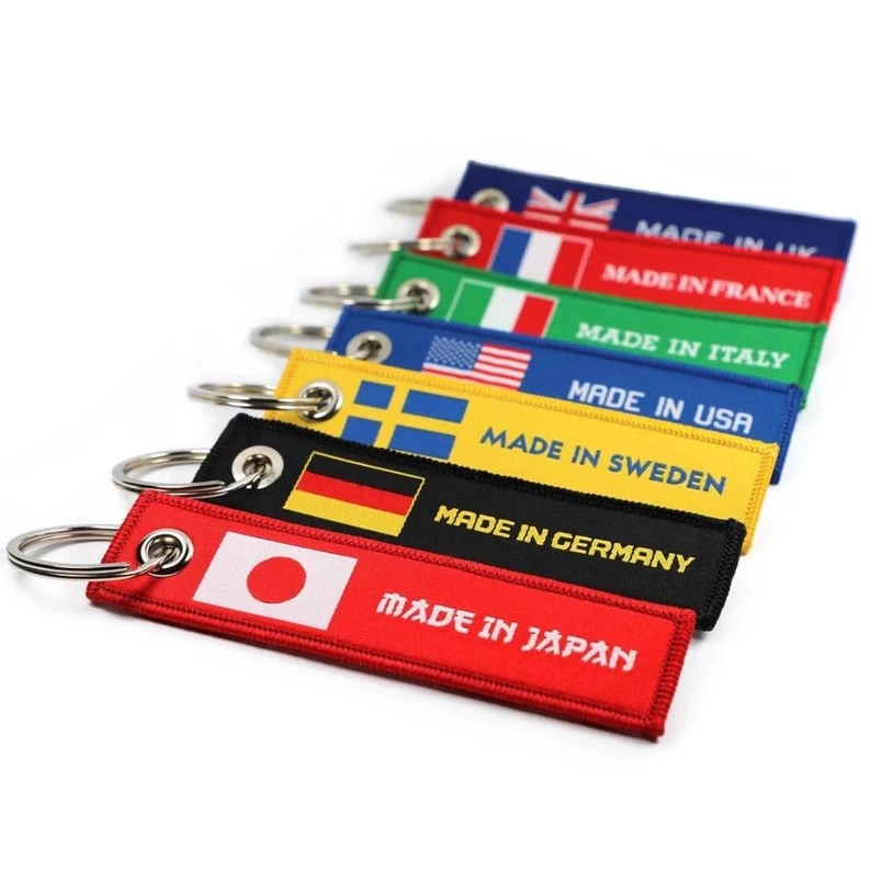 MadeInCarCountryKeyringJettag