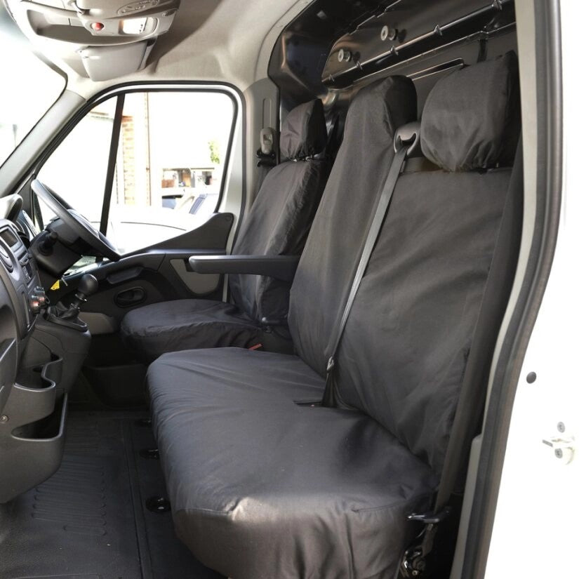 NissanInterstarVan2022-2024TailoredSeatCovers-ThreeFrontSeatsFoldingMiddleSeatOnePiecePassengerBaseSeats