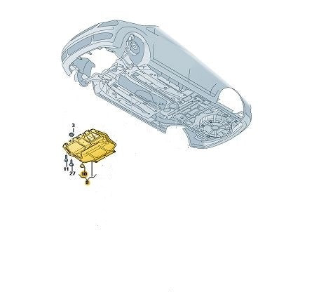 VWCaddy2004-2020EngineUnderTrayPlusFittings