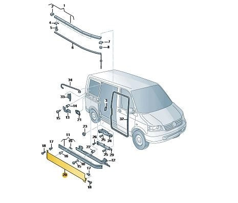 VWTransporter2003OnwardsRearQuarterRollerTrim