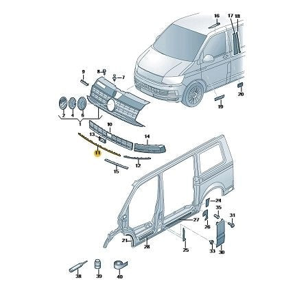 VWTransporter2016–2019CentreGrilleCoverTrim