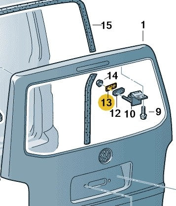 VWTransporter2016OnwardsLeftTailgateHingeSeal