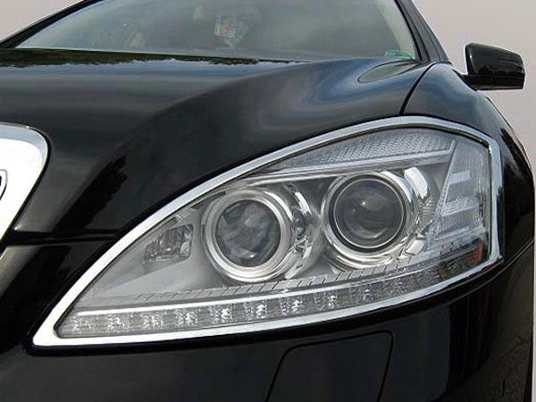 W221SClass2006-2012ChromeHeadLightSurrounds(Pair)