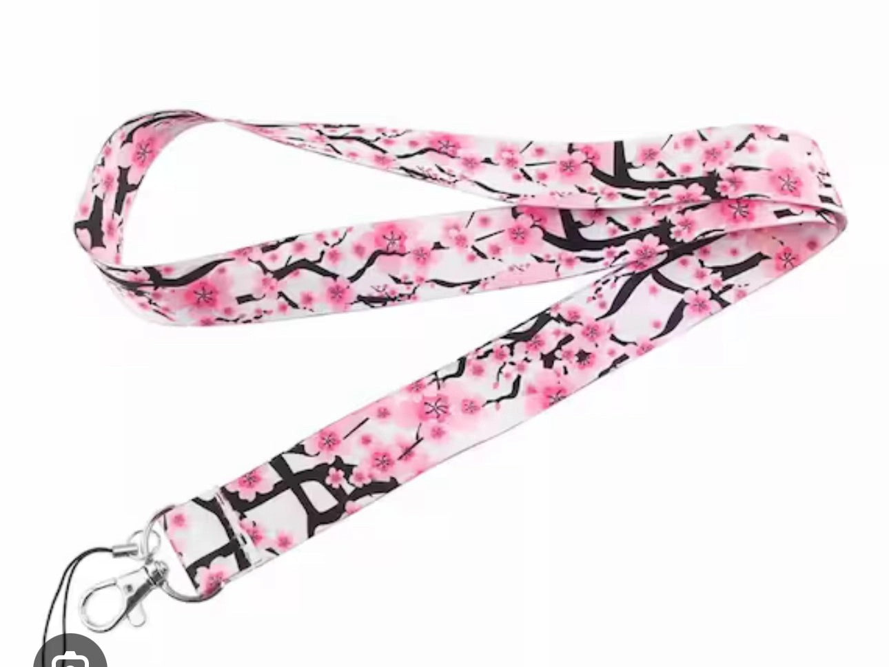 BlossomFlowerLanyard(pink&black)
