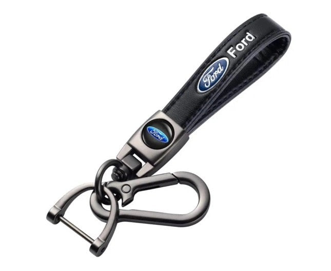 FordMetalCarKeyringwithLeatherStrap