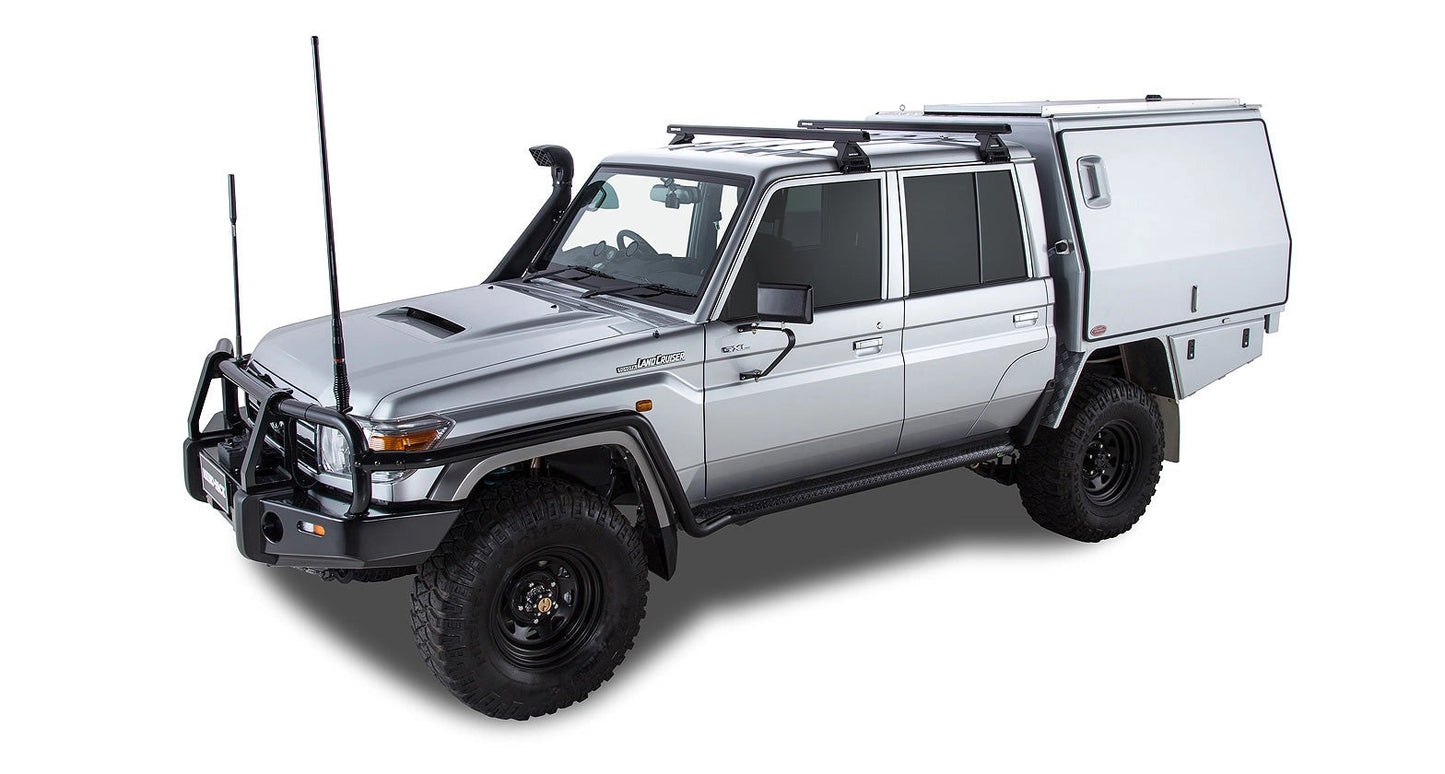 Kit2LoadBarsblackHeavyDuty1500mmwithRL110feetforToyotaLandCruiser79series2007+-RHINO-RACK