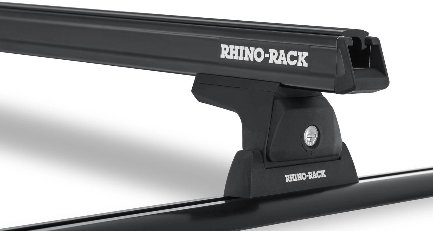 Kit2LoadBarsnoire1250mmHeavyDutyRLT600TrackmountNissanNavaraNP3002015-2021-RHINO-RACK