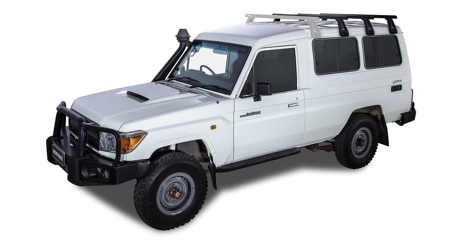 Kit3LoadBarsblackHeavyDuty1500mmwithRL210feetforToyotaLandCruiser78series2007+-RHINO-RACK