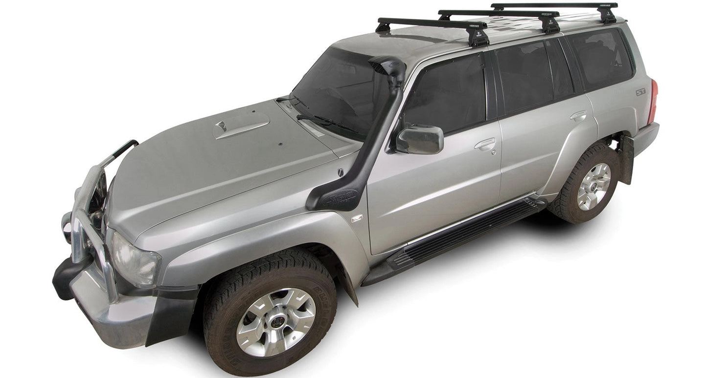 Kit3LoadBarsnoire1375mmHeavyDutyRL110TrackmountNissanPatrolGUY611997-2017-RHINO-RACK
