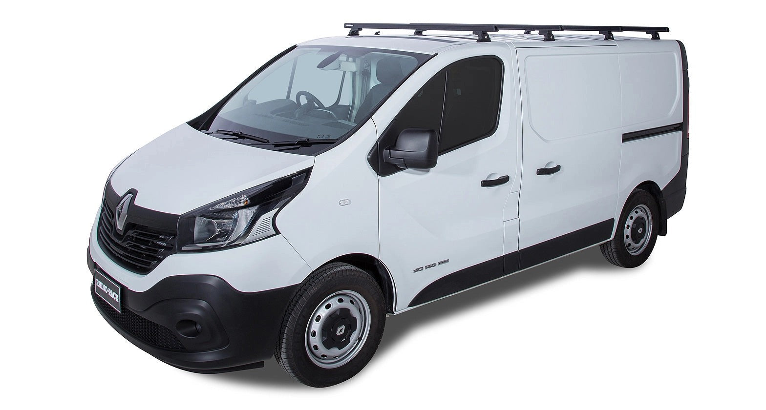 Kit4LoadBarsblack1650mmHeavyDutywithfeetRLT600RenaultTraficX822015+-RHINO-RACK