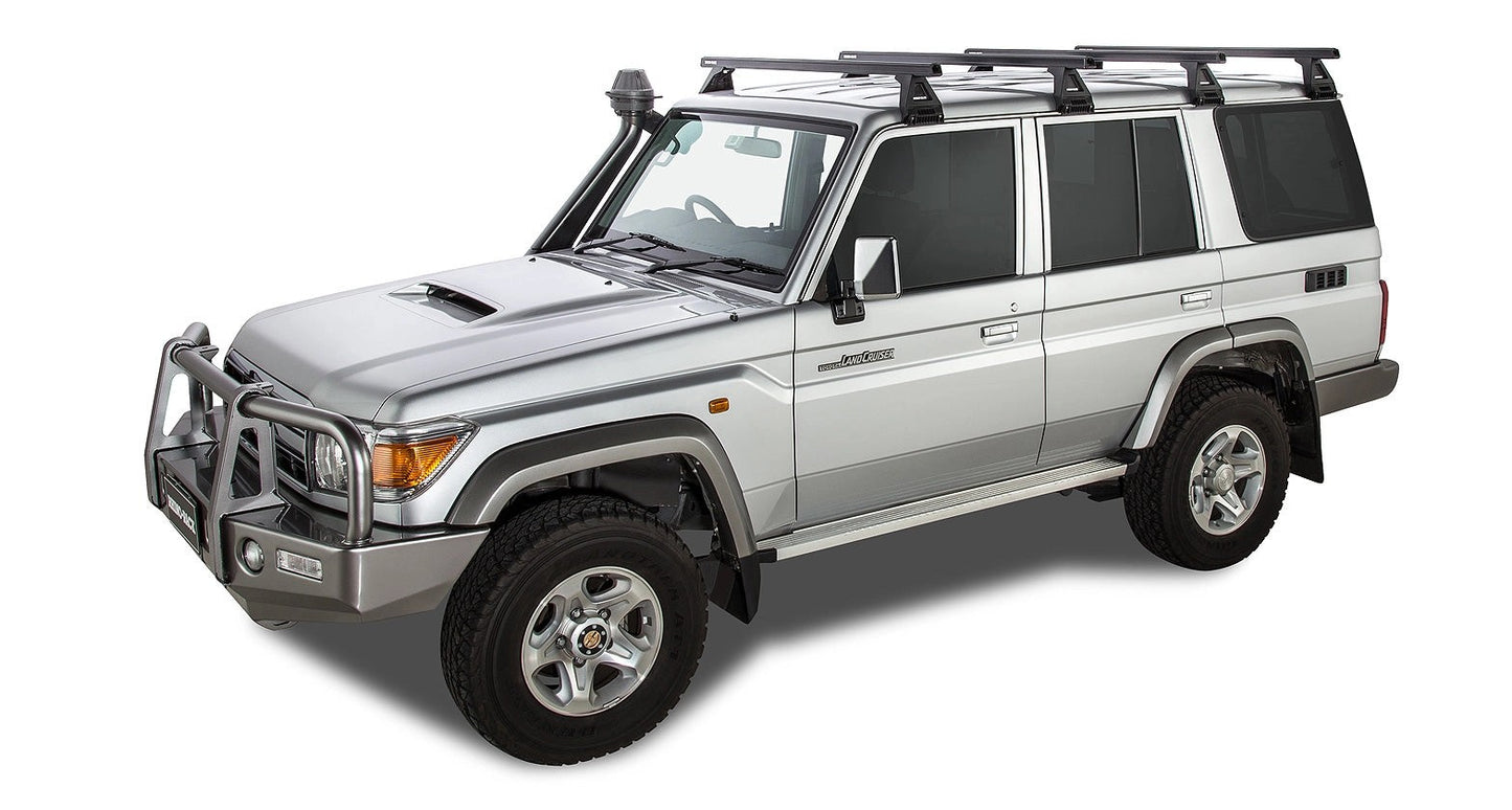 Kit4LoadBarsblackHeavyDuty1500mmwithRL150feetforToyotaLandCruiser76series2007+-RHINO-RACK