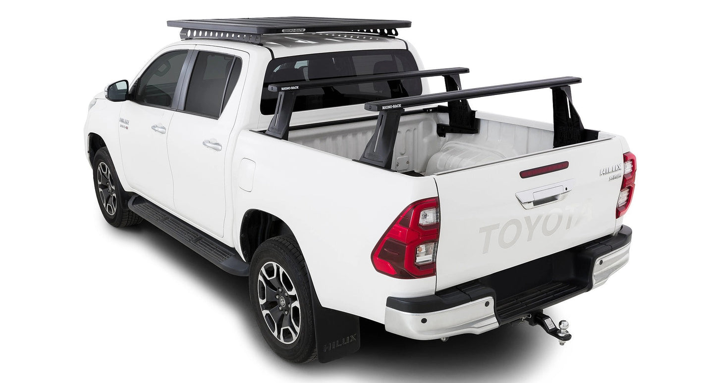 Kitof21500mmbedrailswithReconn-DecksystemforToyotaHiluxRevo2015+-RHINO-RACK