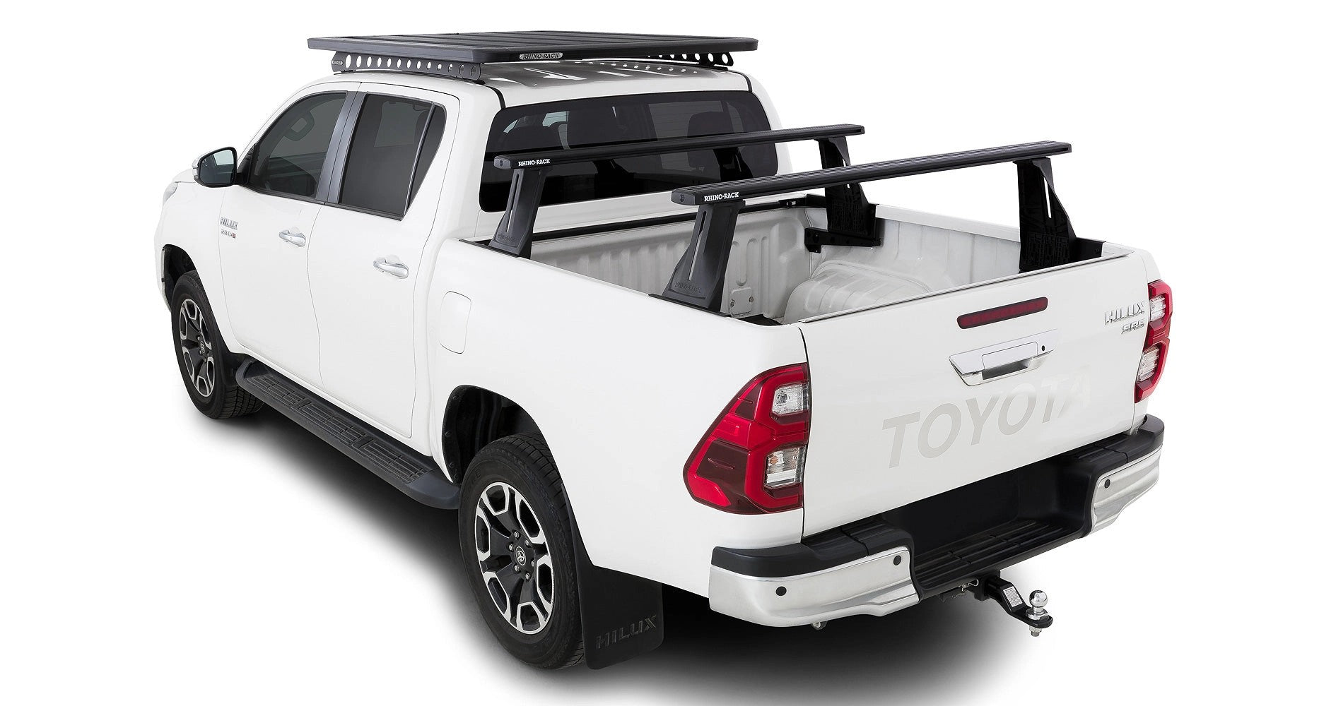 Kitof21500mmbedrailswithReconn-DecksystemforToyotaHiluxRevo2015+-RHINO-RACK