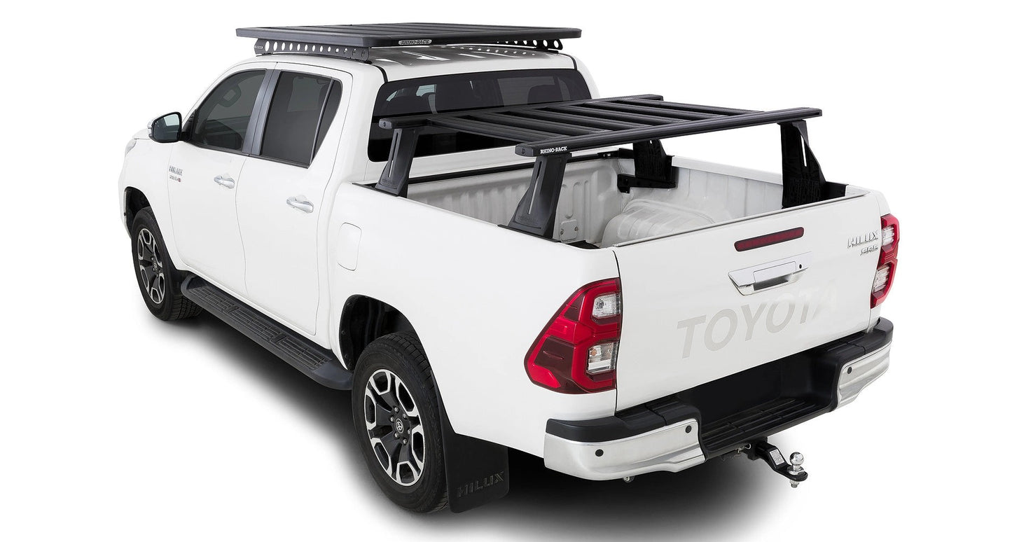 Kitof2x1500mmbedrailswithReconn-Decksystemand6xcrossbarsforToyotaHiluxRevo2015+-RHINO-RACK