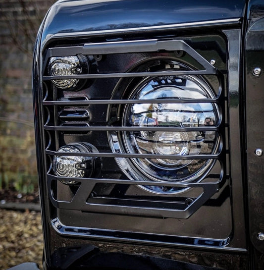 LandRoverDefenderStainlessSteelHeadlightGuards