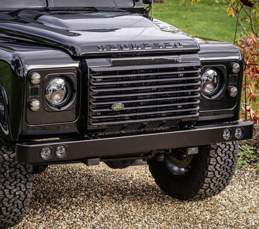 LandRoverDefenderStainlessSteelQuadDRLBumper-4mm