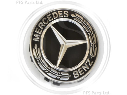 MercedesAlloyWheelCentre/HubCap,(LaurelWreath,Black)