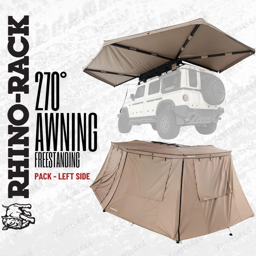 PackAwning270°Freestanding+Walls|BatwingLeftside-RHINO-RACK