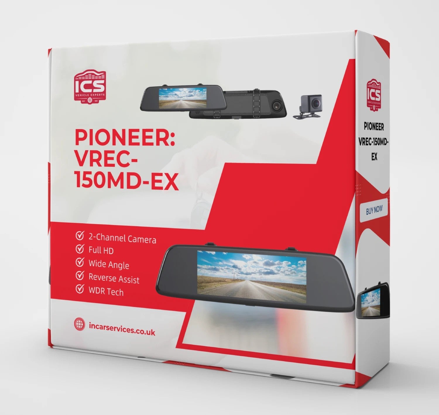 PioneerVREC-150MD-EX2-ChannelMirrorDashCamera(Includes10mExtensionCable)