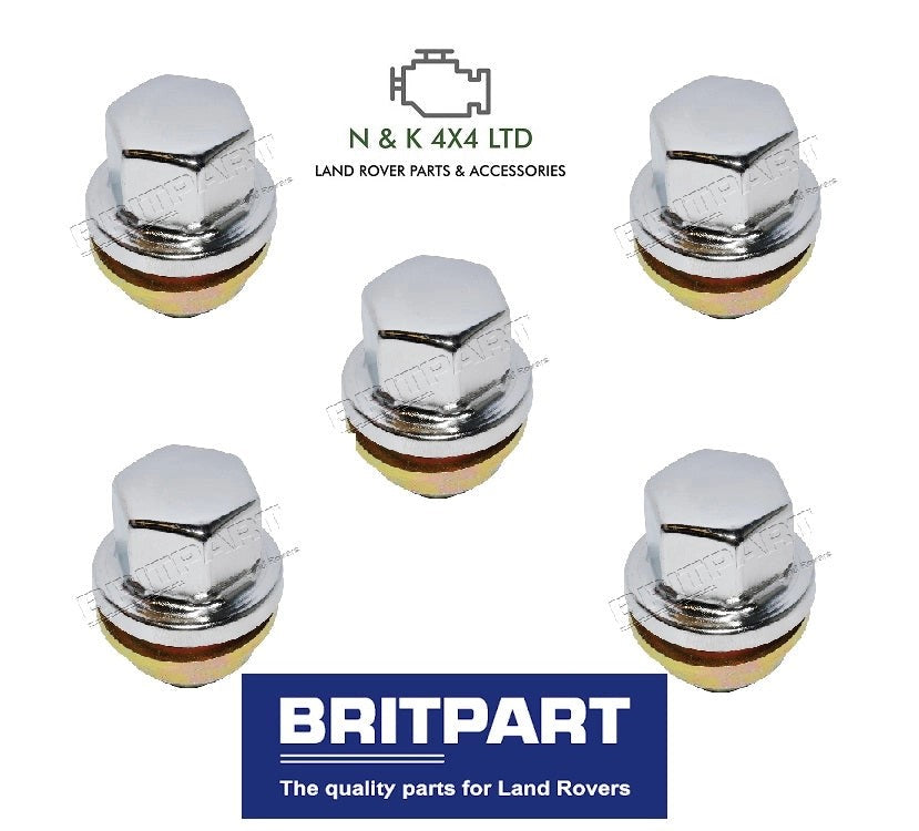 RANGEROVERP38/DISCOVERY2STAINLESSCAPPEDALLOYWHEELNUTSSET(X5)-ANR3679.