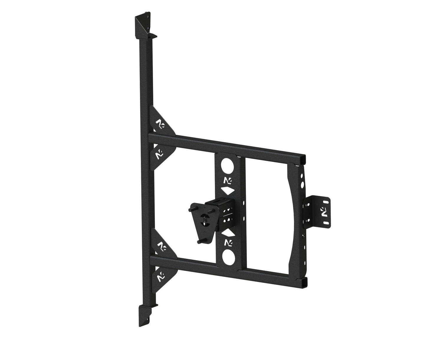StainlesssteelsparewheelcarrierontheleftreardoorofaFiatDucatoCampeoN4-Offroad