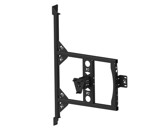 StainlesssteelsparewheelcarrierontheleftreardoorofaFiatDucatoCampeoN4-Offroad