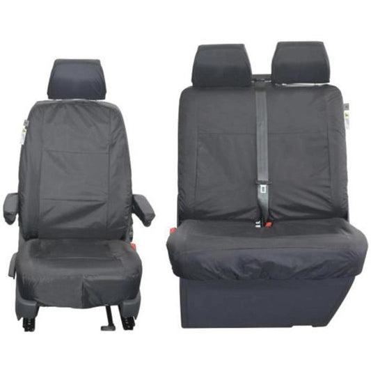 Transporter2016OnwardsSeatCoverFront1+2WithAirbagAndCentreArmrest–Black