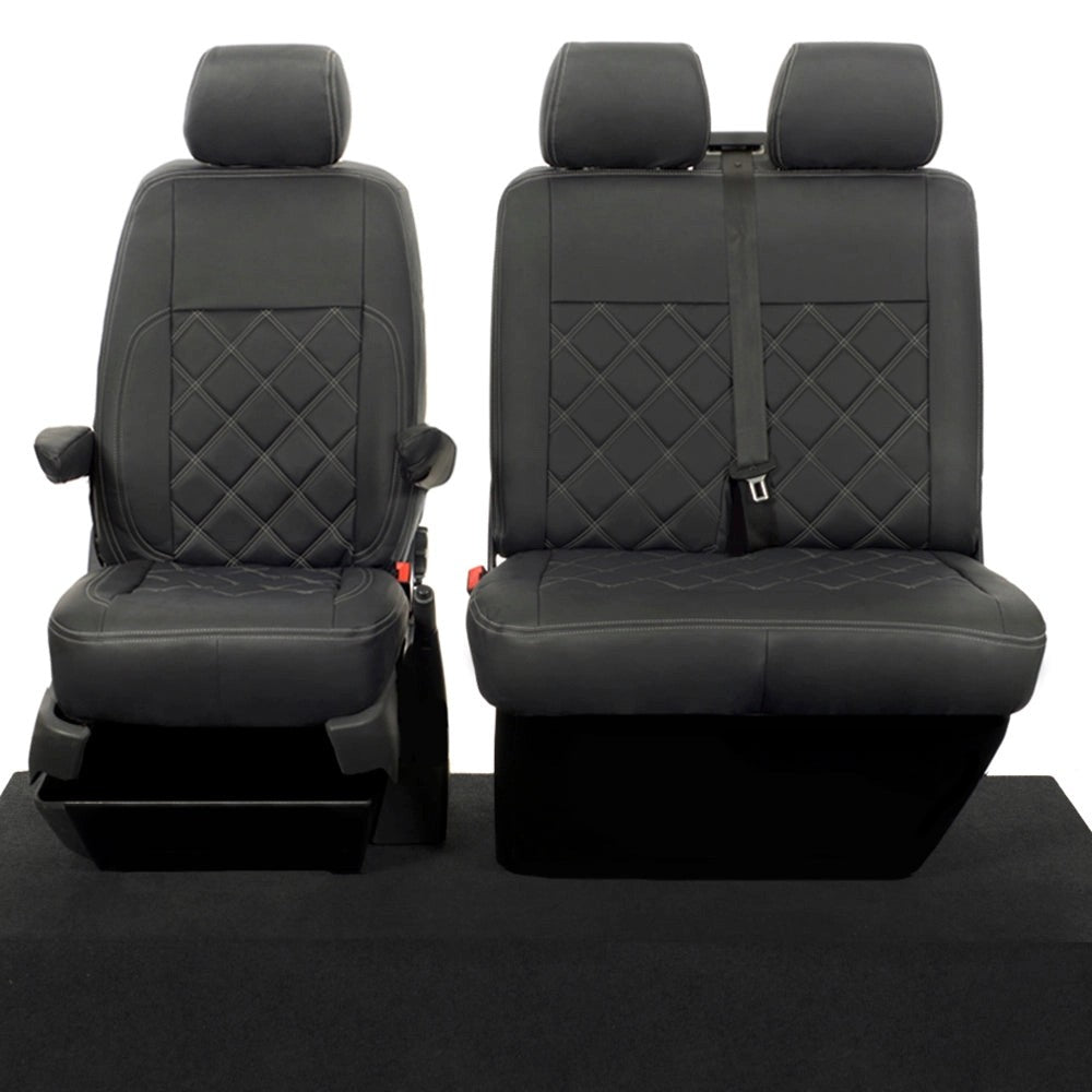 VolkswagenTransporterT5KombiVan2011-2015LeatheretteSeatCovers-Front