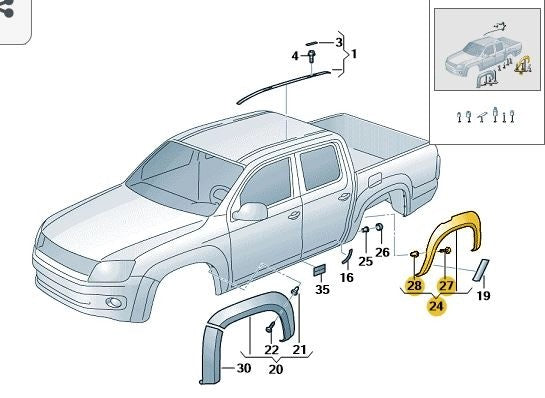 VW-Amarok2017-2022N/S/RWheelArchTrim(NeedsPainting)
