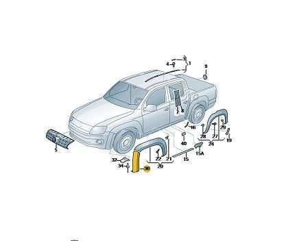 VWAmarok2013-2016O/SBumperArchTrim(NEEDSPAINTING)
