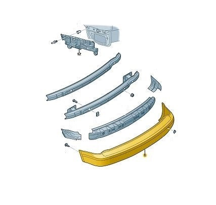 VWCaddy2011-2015PrimedRearBumper(ReadytoPaint)