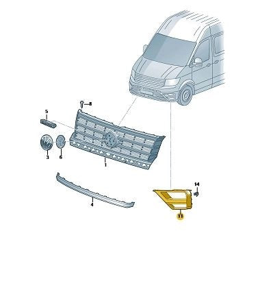VWCrafter2017OnwardsRightFrontBumperTrim
