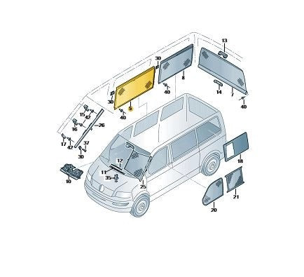 VWTransporter2004OnwardsDriversSlidingDoorBlindAndRivetPack