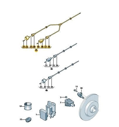 VWTransporter2005-2015LeftFrontBrakeWiringLoom(IteminYELLOW)