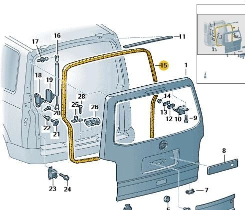 VWTransporter2007OnwardsRearTailgateSeal