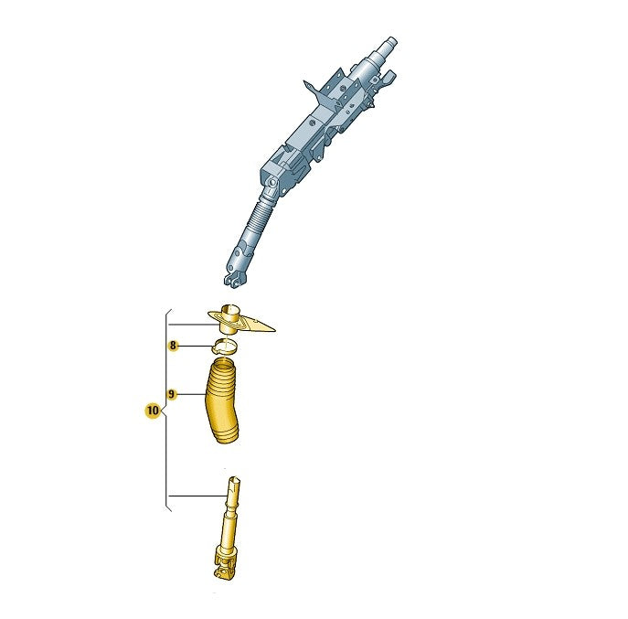 VWTransporter2010–2019IntermediateSteeringShaft(ItemInYellow)