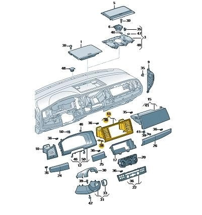 VWTransporter2016-2019CentreAirVentSatinBlack/Aluminium