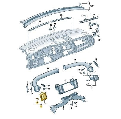 VWTransporter2016-2019LeftAirVentSatinBlack/Aluminium