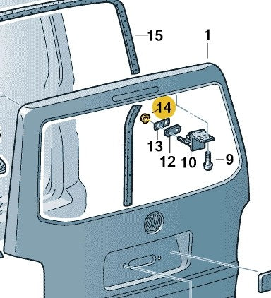 VWTransporter2016OnwardsTailgateHingeNut