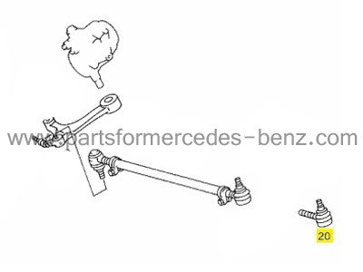 W124SClass1979-1991Track(Tie)RodEndInner–LeftThread