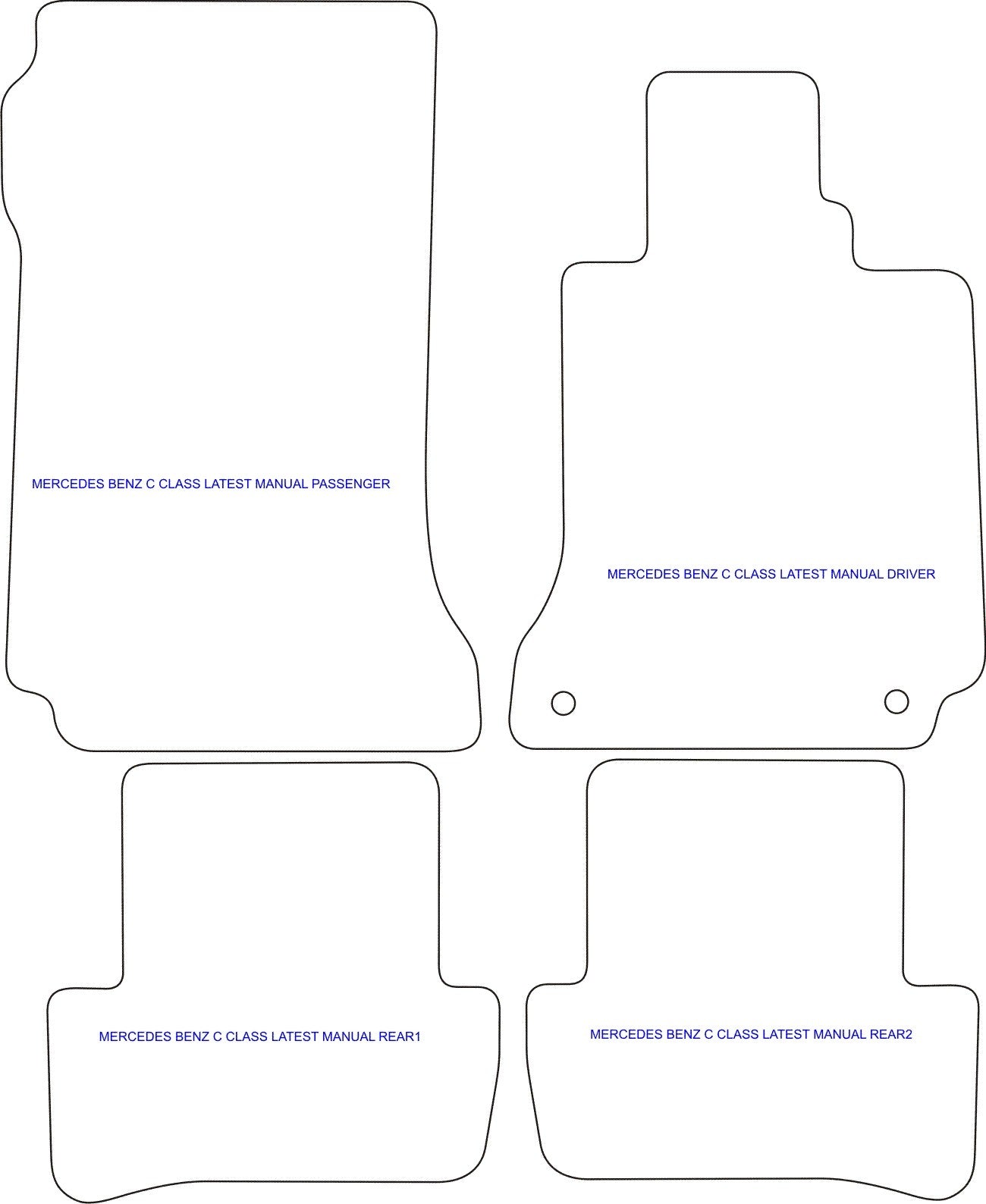 W204C-Class2007-2014TailoredCarpetMatSetof4(ManualTransmission)
